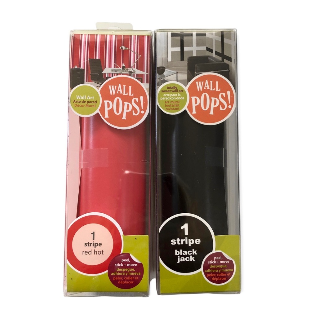 Wall Pops - Wall Art Red & Black Strip - Peel, Stick & Move